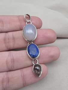 Colgante de Lapislázuli en Plata de Ley 925, Joyería de Piedra Preciosa Azul Natural Hecha a Mano, Proveedor Mayorista - Product Image 6