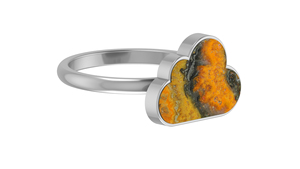 Anillo apilable clásico de plata de ley 925 para niños, con engaste de bisel, diseño de abeja, gema en forma de nube, rebanada natural elegante - Product Image 3
