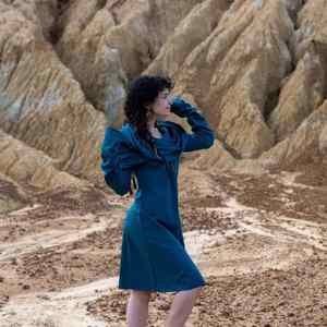 Robe à capuche en coton bleu, style bohème elfe, pour femme, tenue de festival inspirée de la forêt - Product Image 3