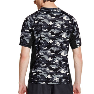 T-shirt sportif à manches courtes camouflage pour homme, col rond, séchage rapide, coupe régulière, tricoté en polyester - Product Image 5