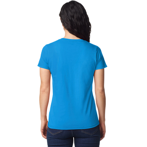 Camiseta de Mujer de Peso Medio en Color Zafiro, Algodón Suave, Manga Corta, Cómoda, Informal, Básica, de Primera Calidad - Product Image 2