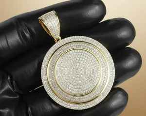 Colgante de medallón de diamante VVS con engaste pavé, dijes de diamante, colgante chapado en oro sobre plata 925, colgante de hip hop para hombre - Product Image 5