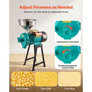 Molino Eléctrico Comercial de Alimentos de 110 Lbs/H, 1500W, Pulverizador de Hierro Fundido con Base de Goma Antideslizante, Máquina para Moler Especias - Product Image 3