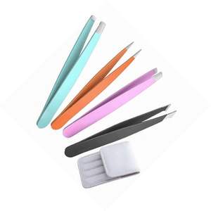 Ensemble de pinces à épiler de luxe avec étui, kit d'épilation multi-pièces en acier inoxydable, outils de toilettage de précision, pinces à épiler - Product Image 2