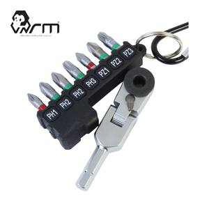 Mrm Jeu de 8 embouts de tournevis à cliquet flexible pour perceuse à percussion, pour le perçage du bois, finition zinc, longueur 13 cm, facile à transporter, PH1-PZ3 - Product Image 1