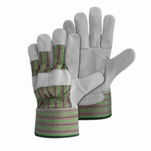 Guantes de Trabajo de Cuero con Puño a Rayas Púrpuras, Resistentes a la Abrasión, Antideslizantes en las Puntas de los Dedos, Guantes de Seguridad de Uso General - Product Image 3