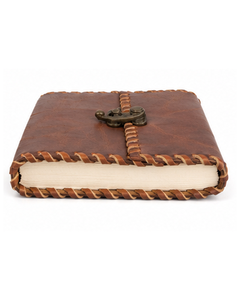 High Quality Genuine Leather Bound Journal Antique Brass Clasp Contrast <b>Stitching</b> Corporate <b>Gift</b> Manufacturer - Product Image 6