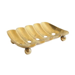 Support à Savon Moderne en Laiton Massif, Luxe, Décoratif, Accessoire de Salle de Bain avec Trous de Drainage, Écologique, Personnalisable, Vente en Gros Direct Usine - Product Image 1