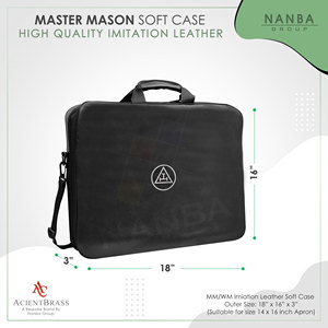 Étui souple de luxe écologique MM - Étui de transport pour tablier maçonnique en similicuir léger noir avec emblème Royal Arch blanc - Product Image 3