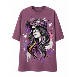 เสื้อยืดพิมพ์ลายกราฟิกสำหรับผู้หญิง ผ้าฝ้ายน้ำหนักเบา คอกลม แขนสั้น เสื้อสตรีทแวร์อินเทรนด์สำหรับฤดูร้อน ชุดแฟชั่นสำหรับใส่ทุกวัน - Product Image 1