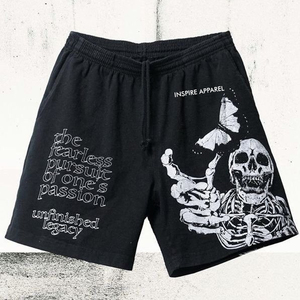 Shorts de plage pour homme en polyester satiné noir, imprimé dragon, séchage rapide, respirant, cordon élastique, taille haute, style vintage, décontracté, sport - Product Image 2