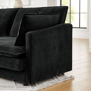 Divano Sezionale Moderno a L Convertibile a 4 Posti con Pouf Contenitore e Portasciugamani per Soggiorno - Product Image 4