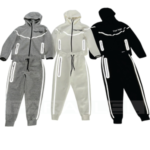 Conjunto de Sudadera con Cremallera y Pantalones Deportivos Holgados para Hombre, Trajes Deportivos Personalizados de Felpa Gruesa, 2 Piezas, Casual, Transpirable - Product Image 2
