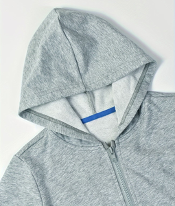 Gray Hooded Sweatshirt Children 50% Polyester Fleece Knitted Printed Casual Breathable Autumn Wear Boys Hoodie Machine Washable - Product Image 6