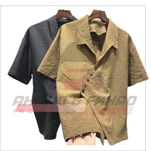 Chemise décontractée d'été pour homme, coupe ample, à manches courtes et mi-longues, en tissu gaufré, séchage rapide, livraison directe - Product Image 3