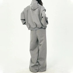 Conjunto Deportivo de Dos Piezas para Mujer, Informal, de Invierno, Ecológico, 100% Algodón Tejido, con Sudadera con Cremallera, Resistente al Viento - Product Image 2