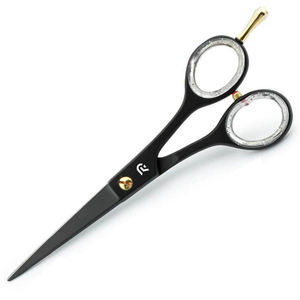Ciseaux de coiffure professionnels pour hommes et femmes, lame en acier inoxydable, revêtement noir et or, pointe de lame en plastique, coupe longue et précise - Product Image 5