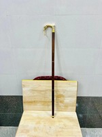 Bastón Multifuncional Hecho a Mano de Madera de Palisandro con Empuñadura de Cabeza de Elefante de Latón de Uttarakand