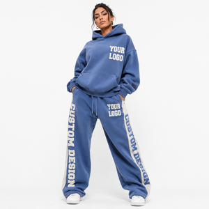 Ensemble jogging et sweat à capuche ample en molleton brossé avec poignets élastiques, impression DTF personnalisée, vente en gros, OEM, streetwear, nouveauté - Product Image 1
