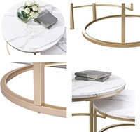Table basse moderne en métal personnalisée avec plateau en marbre, garantie 1 an, livraison rapide - Prix bas pour la maison, le bureau, le salon