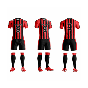 Ensemble Maillot et Short de Football Personnalisé Vert Néon Bleu avec Impression Audacieuse, Kit de Football à Manches Courtes Séchage Rapide et Respirant pour Équipe - Product Image 2