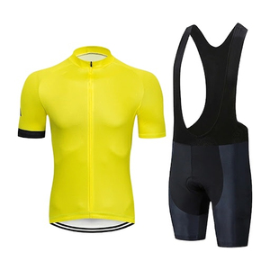 Conjunto de Ciclismo para Hombre de Alta Calidad al por Mayor, Amarillo y Negro, Camiseta de Manga Corta y Culotte con Cremallera Completa, Kit de Ciclismo 2026 - Product Image 1