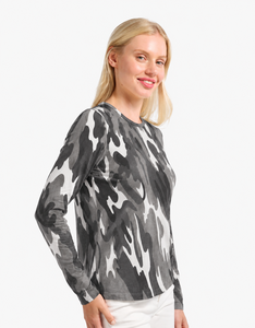 Camiseta de manga larga de camuflaje para mujer, estampado personalizado, calidad premium, transpirable, informal, de algodón, para mujer - Product Image 4