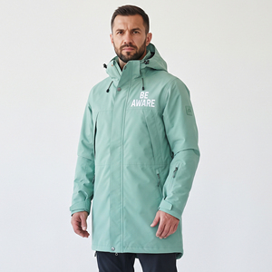 Veste longue imperméable à capuche pour homme, logo personnalisé, vêtements d'extérieur, veste longue à capuche pour homme, nylon, polyester, vestes de randonnée - Product Image 2