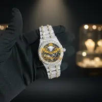 Montre de luxe en diamant, boîtier carré, 41mm, analogique, à quartz, bracelet en acier inoxydable, cristal saphir, unisexe