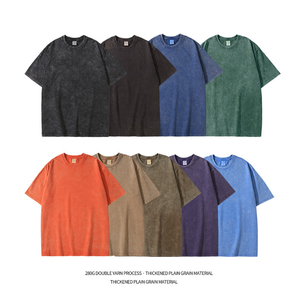 T-shirts personnalisés délavés à l'acide 100% Coton épais Coupe Oversize Impression DTG Logo T-shirt Vintage Délavé à l'Acide Personnalisé - Product Image 4