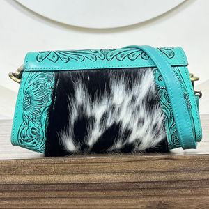 Bolso de Mano de Cuero Multifuncional de Gran Capacidad, Bolso de Mano de Cuero Vacuno Genuino con Cierre de Cremallera, Mini Bolso Cruzado - Product Image 5