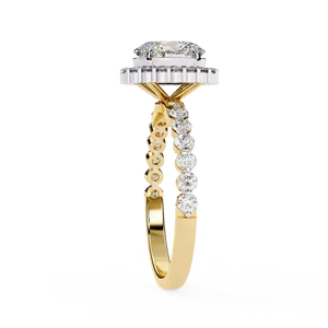 Anillo de Oro con Diamante Sintético Radiante de 1.00 Quilates, Sublime, con Detalles Brillantes Laterales, Unisex, para Propuesta de Matrimonio - Product Image 1
