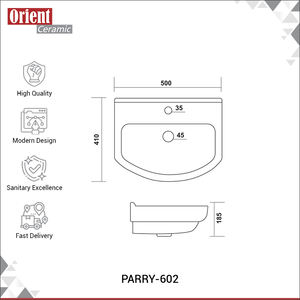 Lavabo de Pared de Cerámica para Baño, Diseño Nuevo, Ahorro de Agua, 100% Calidad Garantizada, Venta Mundial, para el Hogar - Product Image 3