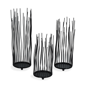 Modern Black Metal Heat Resistant Durable Eco-Friendly <b>Candle</b> Holder Set 3 Unique <b>Candle</b> Jars Home & Wedding Decor <b>Cheap</b> Prices - Product Image 6