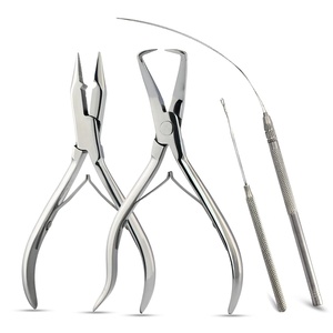 KKZ Custom OEM & ODM Micro Ring Hair Extensions Remover <b>Pliers</b> <b>Set</b> Eco-Friendly Stainless Steel Pro Extension Tools Kit - Product Image 1