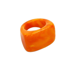 Handmade Polished Orange Amber Marbled <b>Resin</b> <b>Ring</b> Irregular Wide Band Statement Fashion Jewelry Unisex Angel Theme - Product Image 6
