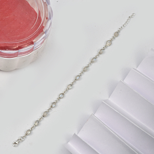 Pulsera de Plata de Ley con Piedra Lunar Arcoíris para Mujeres y Niñas, Regalo de Lujo y Joyería para Fiestas, Hermosas Pulseras de Diseño al por Mayor - Product Image 1