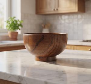 Bol élégant en bois naturel fait main, plat de service pour fêtes, centre de table décoratif, support pour fruits, salades et collations, décoration intérieure - Product Image 3