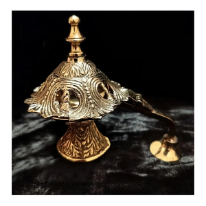 Brûleurs d'encens en laiton raffiné - Décoration domestique religieuse traditionnelle et écologique avec finition antique pour la méditation et la prière - Product Image 1