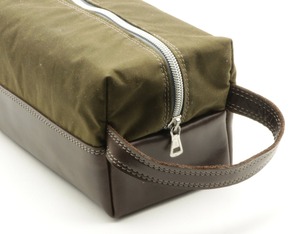 Vintage Waxed Canvas Leather Toiletry Bag Custom Logo Travel Shaving Dopp Kit Waterproof Cosmetic Organizer <b>Case</b> LCTB-0080 - Product Image 5