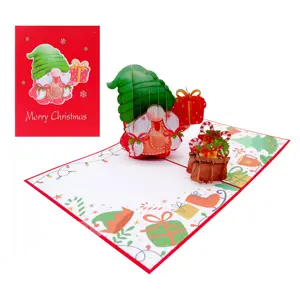 Noel Pop Up Card Christmas 3D Greeting Card Laser Cut Handicraft Vietnam Kirigami Wholesale Papercraft Factory Vietnam OEM ODM