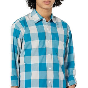 Chemise habillée professionnelle à manches longues pour homme, 100 % coton, sergé respirant, fournisseur OEM en gros pour le bureau - Product Image 1