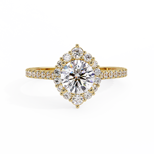 Anillos Clásicos de Diamantes Cultivados en Laboratorio con Corte Halo Redondo, Oro de 14k, Anillo de Compromiso y Boda, Certificado IGI, Fabricante de Joyería Nupcial Personalizada - Product Image 4