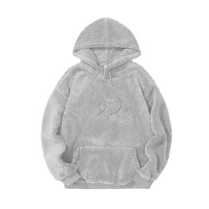 <b>Sherpa</b> Solid Breathable Heavy Weight Oversized Pullover <b>Hoodies</b> for <b>Men</b> Winter Custom Logo Sweatshirts - Product Image 4