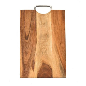 Planche à découper en bois massif de qualité supérieure, forme ovale, avec trou de suspension, planche à découper de cuisine, planche à fromage - Product Image 3