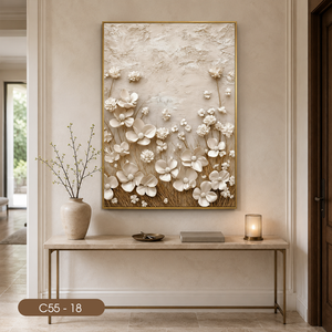 Peintures murales abstraites modernes, décoration intérieure en soie, décoration de luxe pour la maison, marque privée, fabriqué au Vietnam - Product Image 2
