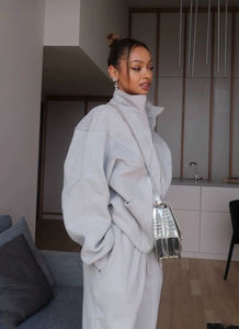 Fleece Custom logo Women's <b>Zip</b> <b>up</b> Hoodie Causal Sportswear Fleece Women Oversized Hoodie - Product Image 4