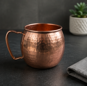 Handcrafted <b>Copper</b> <b>Mug</b> With Hammered Finish Vintage Style Handle Home Drinkware Eco-Friendly Metal <b>Mugs</b> Traditional Barware Gift - Product Image 3