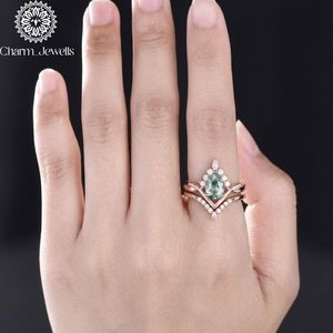 Charm Jewells Women's Silver Rose <b>Gold</b> <b>Cocktail</b> <b>Ring</b> Cushion Cut Moissanite Prong Setting Romantic Flower Design Engagement <b>Ring</b> - Product Image 6