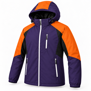Veste d'hiver softshell pour homme avec logo d'entreprise personnalisé, idéale pour la randonnée et le camping, à capuche, fermeture éclair intégrale, blocs de couleur, poche poitrine, poches chauffe-mains, pour le travail - Product Image 2